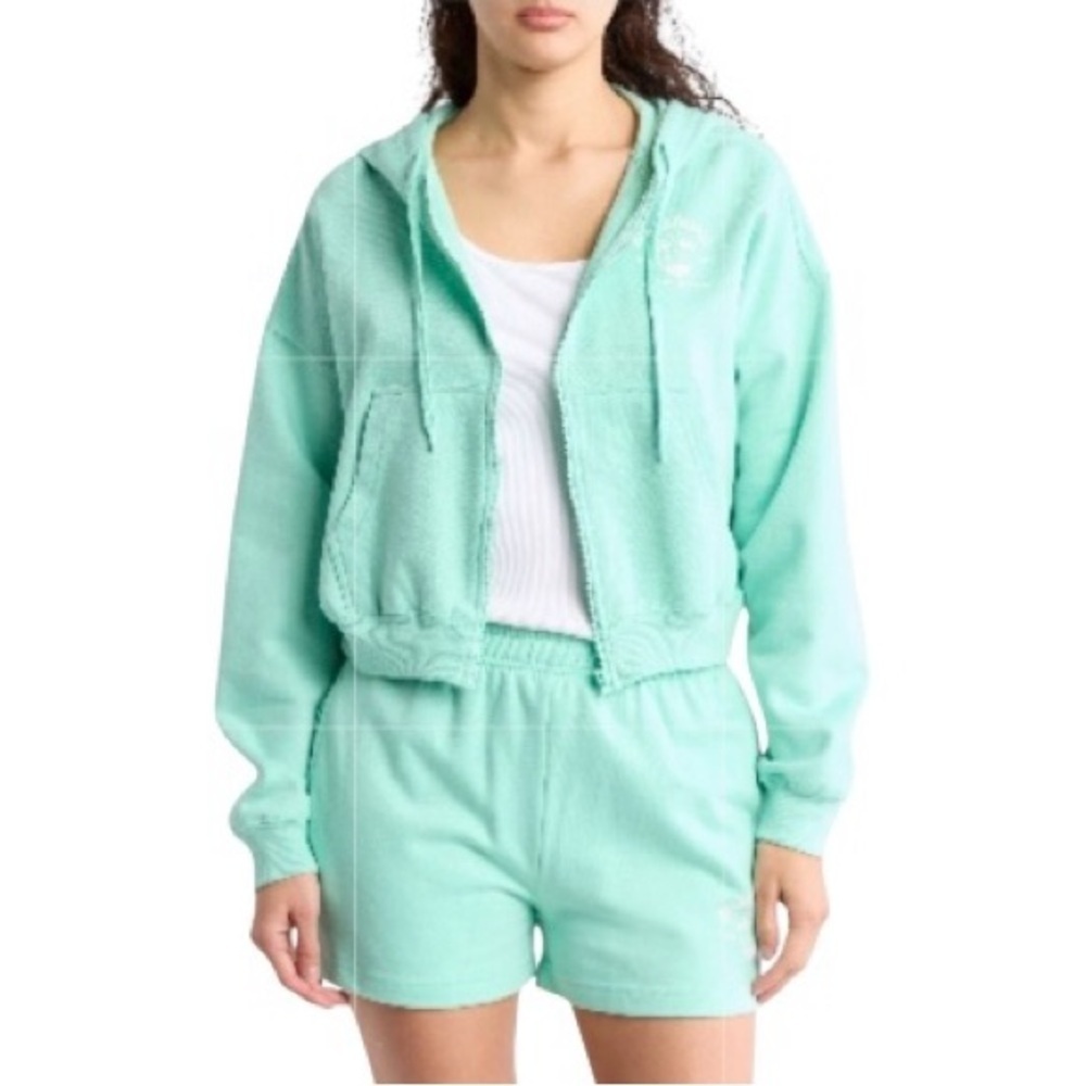 Billabong Zip It Cotton Blend Zip-up Hoodie Spearmint Green NWT M L